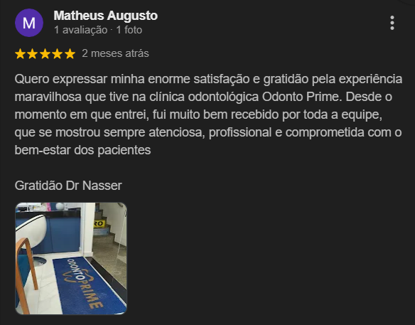 Avaliação Google — Odonto Prime